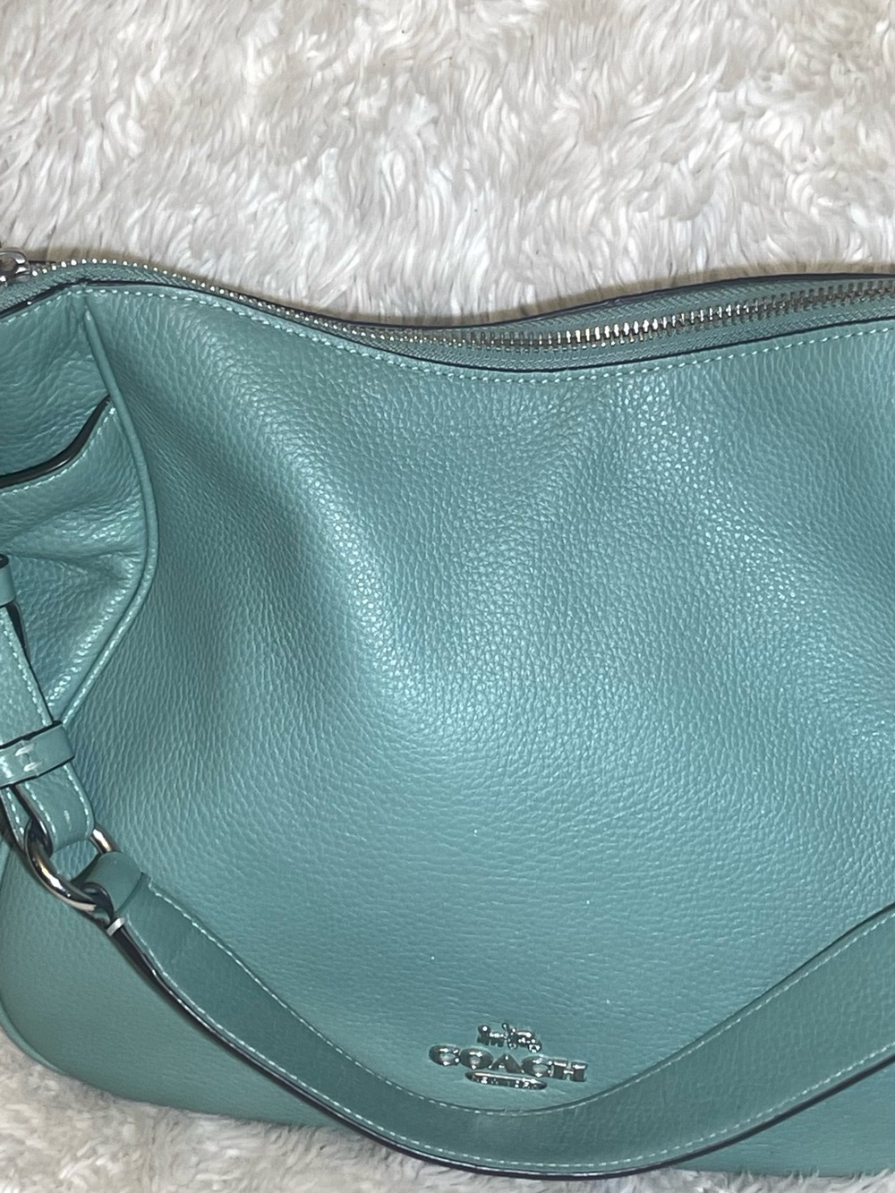 Coach Pebbled Leather Rori Shoulder Bag in Mint Green - Picture 5 of 10